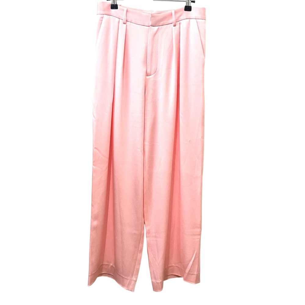 Alice + Olivia Pompey Satin Wide Leg Trousers Pants Minimalist Quiet Luxury 6 - Picture 4 of 10